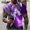 Fashion animal wolf 3D printed T-shirt for men and women summer casual short sleeved cool wolf shirt top