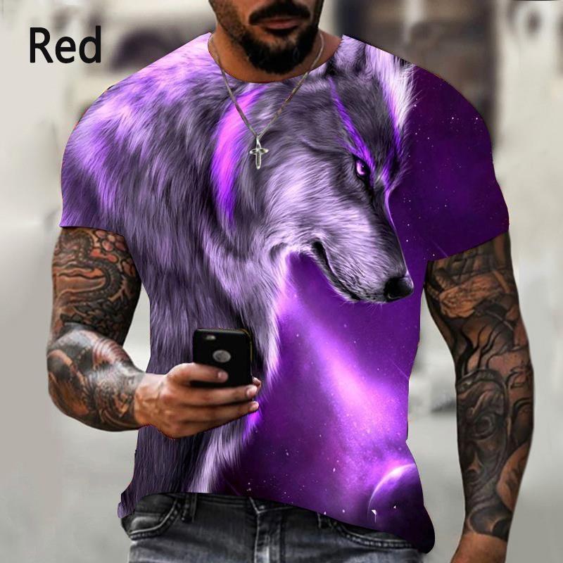 Fashion animal wolf 3D printed T-shirt for men and women summer casual short sleeved cool wolf shirt top