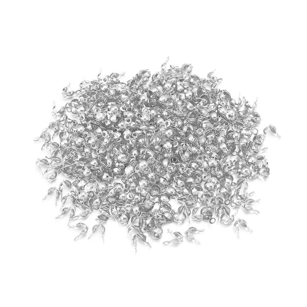 50-200pcs/Lot End Crimps Beads Ball Chain Calotte Connector Clasp Clamshell Bead Tips Knot Covers Bracelets Clip Buckles