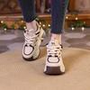 Inner height-increasing dad shoes women's spring new leather thick-soled versatile foot-showing small sports shoes