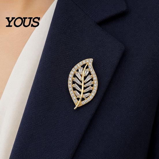 Decorative Lapel Pin Brooch for Women, Plant Shape Metal with High-Shine High-shine CZ Cubic Zirconia Inlay, Tulip Shirts Scarves Accessories Jewelry