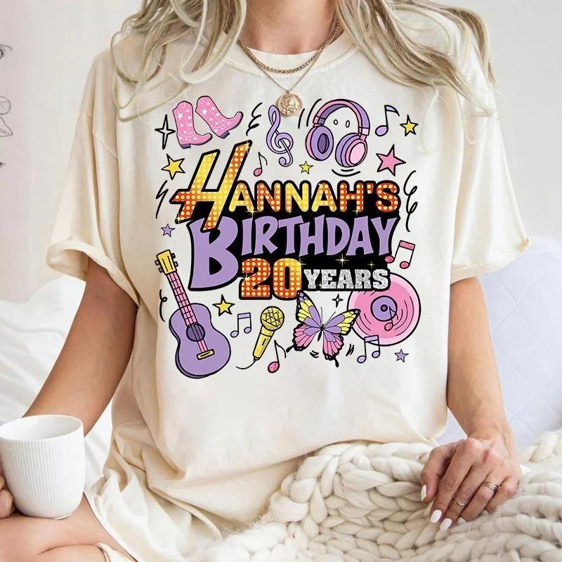 Hannah Montana 20 let Výroční Tričko Tištěné Bavlněné Krátký Rukáv Tričko Pánské Dámské Trendy Unisex Ležérní Letní Oblečení
