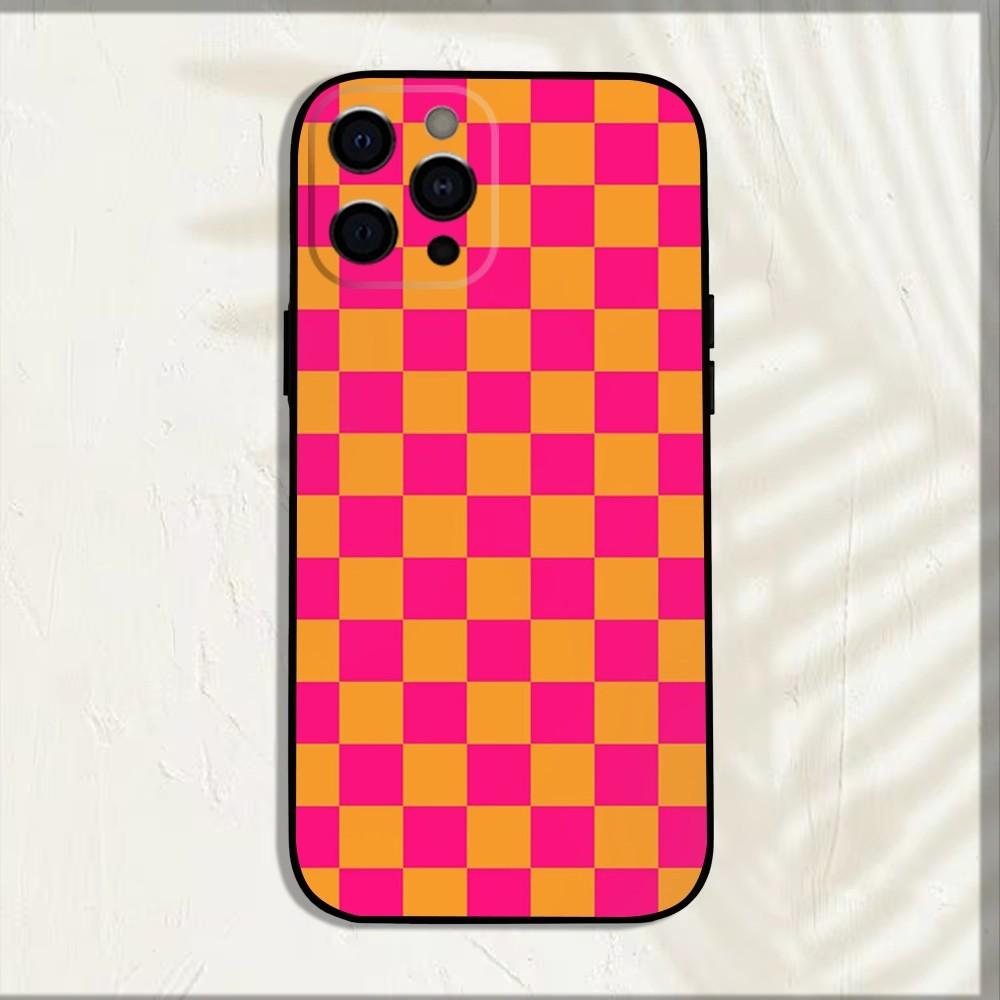 

Клетчатая шахматная доска Чехол для телефона Для iPhone 16,15,14,13,12,11,Pro,X,XS,Max,XR,Plus,Mini Мягкий Черный Чехол iPhone13mini