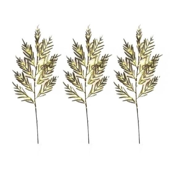 Yousheng Lighted Christmas Norfolk Pine Branches Battery Operated Pre-Lit Pine Stems Artificial Pines Needles Branches for DIY Wreaths Vase Indoor