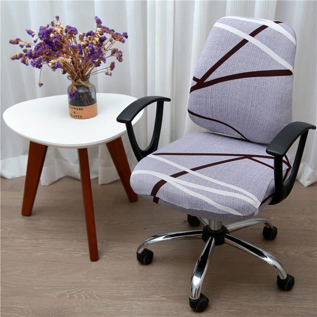 Printed Stretch Split Seat Cushion Cover Soft Stretchy Computer Sectional Chair Covers Home Decor Rotating Lift Office Dining Chair Protectors