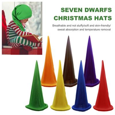 Christmas Dwarf Hat Colored Dwarf Costume Hat Moisture-Wicking Breathable Hat for Christmas Party Gnome Costumes