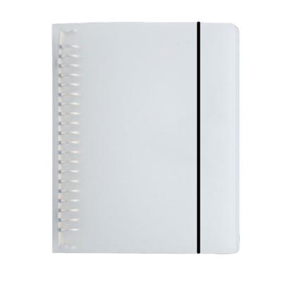 Binder Cover Plastic Transparent White Detachable Large Capacity Binder Shell for Files Notes A5 20 Hole (180x224mm