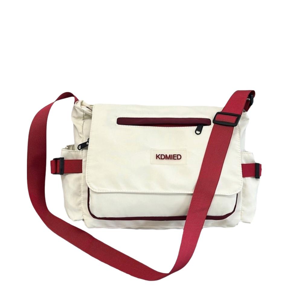 

Large-capacity Student Messenger Bag Harajuku Nylon Shoulder Bag Canvas Crossbody Bags Daily красный/белый
