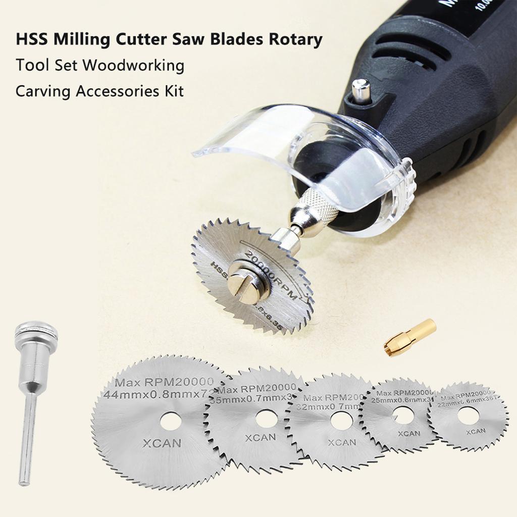 14pcs HSS Milling Cutter Saw Blades Rotary Tool Set Woodworking Carving Accessories Kit