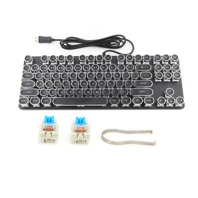 Teclado Mecánico Punk 917 con Teclas Redondas Vintage para Cibercafés de PUBG Accesorio de Computadora