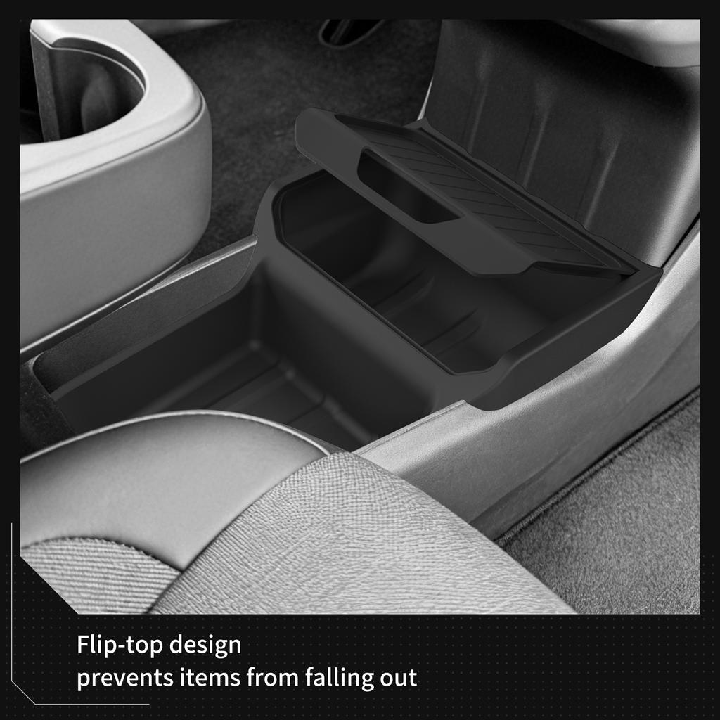 LUCKEASY for Tesla Model Y Standard 2026 2025 Center Console Lower Storage Box TPE Central Tray Accessories Tidying