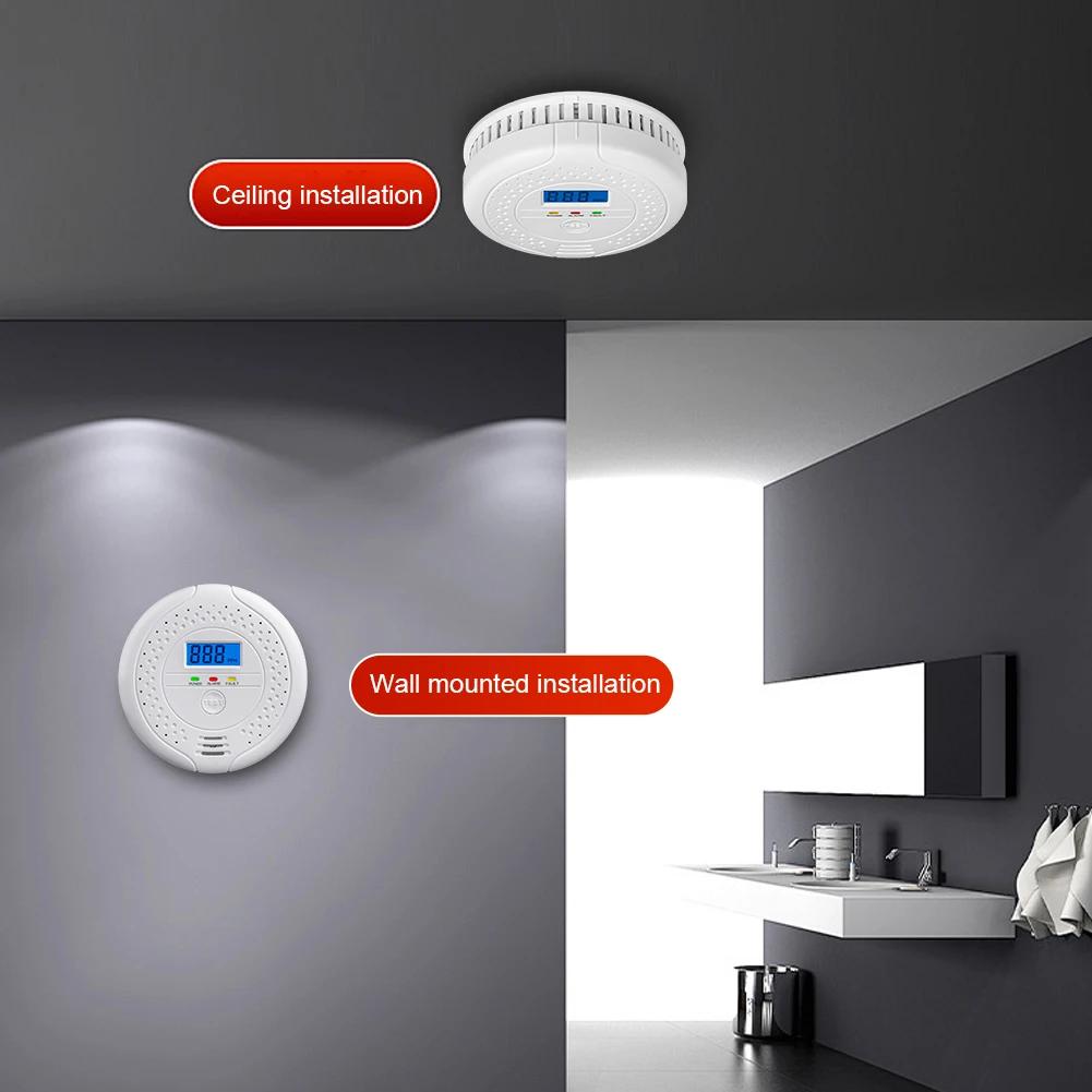 Digital CO Alarm Audible and Visual Alarm Battery Powered Warning Alarm Sensor Portable CO Detector for Home Warehouse