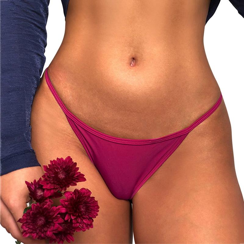 

Женские стринги с низкой талией, женские сексуальные трусики с цветочной вышивкой, однотонные стринги, тонкие бесшовные трусы, нижнее белье L вино красного