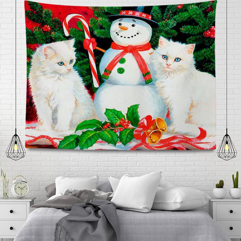 Seria wiszących gobelinów z tkaniny w stylu bożonarodzeniowym