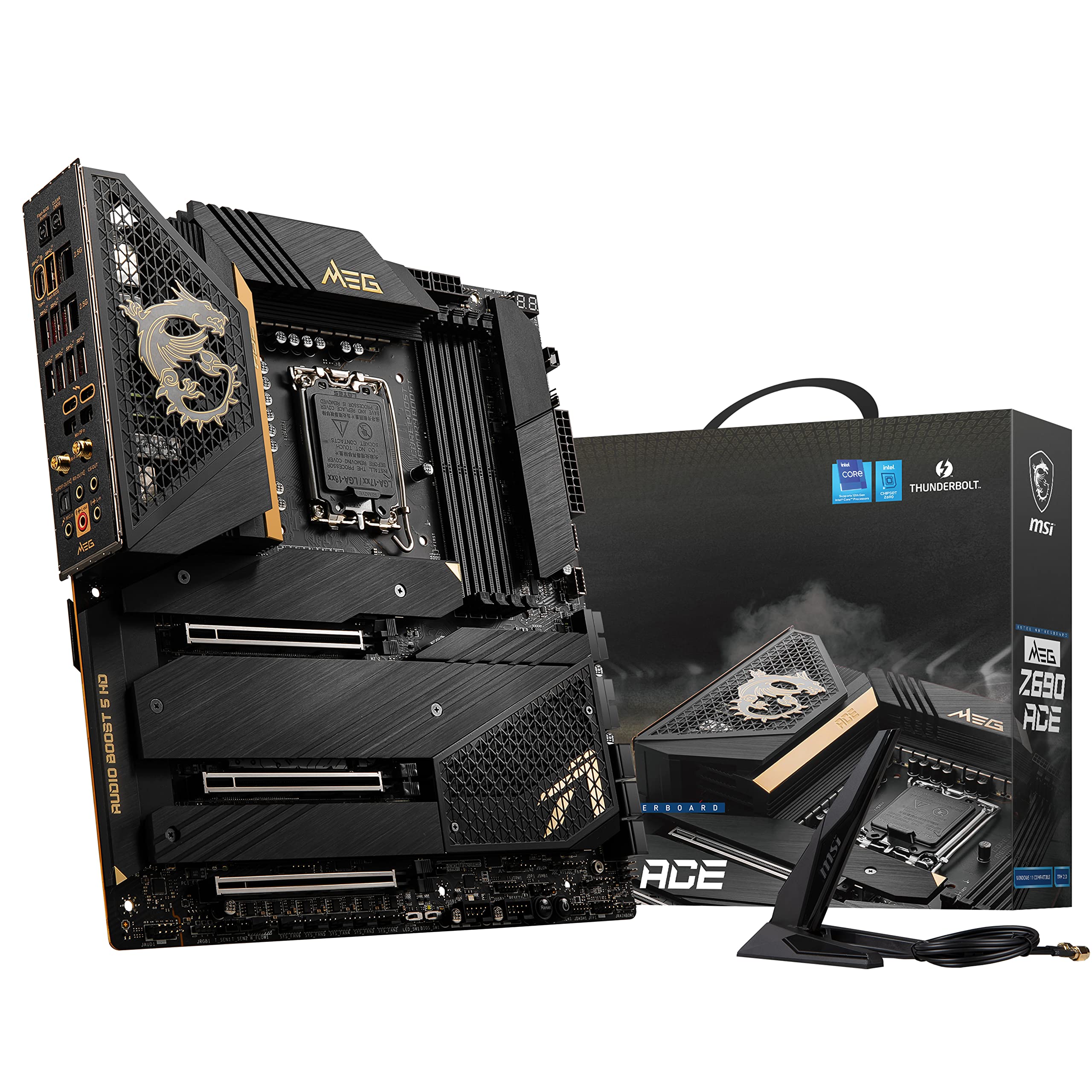 

Материнська плата MSI MEG Z690 ACE з Intel Z690 MB5596 Black E-ATX [з чіпсетом] чорний