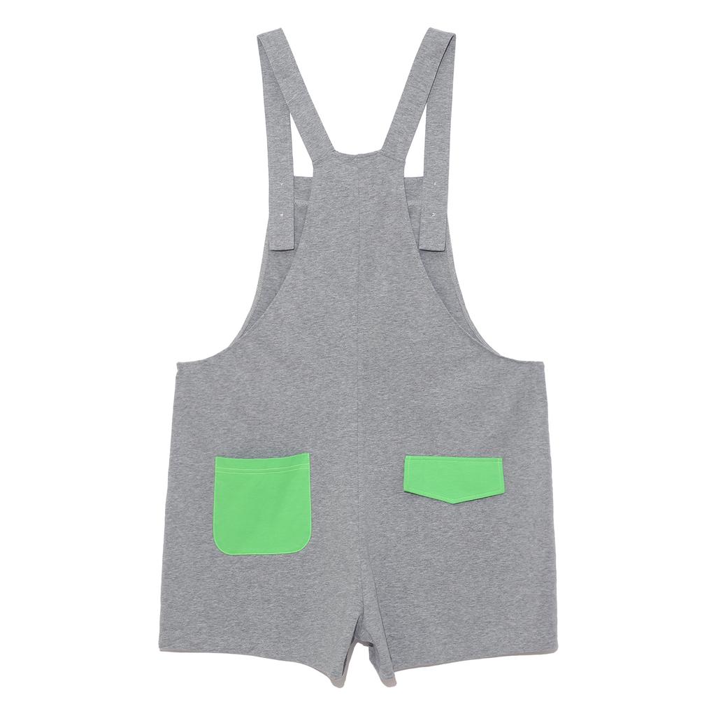 S-XXL Tuta Pigiama da Uomo con Stampa Dinosauro Cartone Animato Colore a Blocchi Posteriore Tasche Spallacci Regolabili Shorts a Salopette Tuta Pigiami