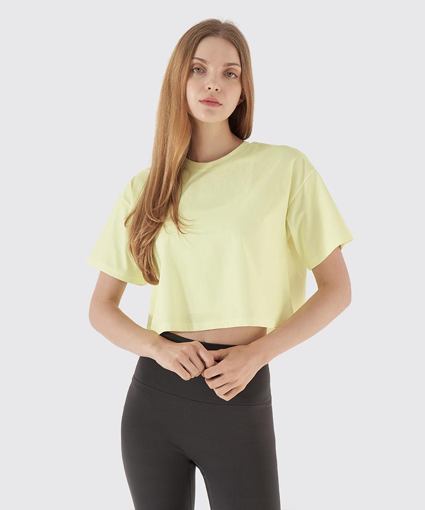 NOKJOK [2 Pack] Holly Crop Short Sleeve Tee 2-Piece Set (D Type)
