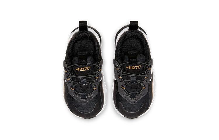 Nike Air Max 270 Cushioning Low Top Running Shoes Black Gold Infant And Toddler CD2654-005