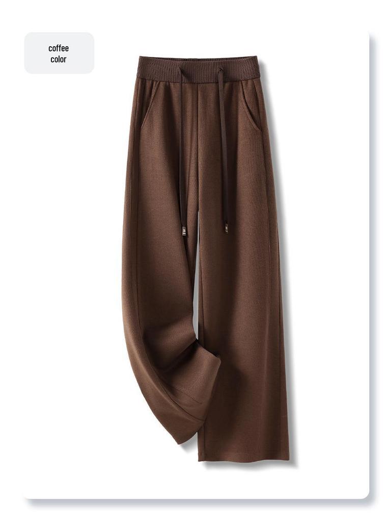 Women's 2024 Spring & Autumn Wool-Blend Wide-Leg Trousers