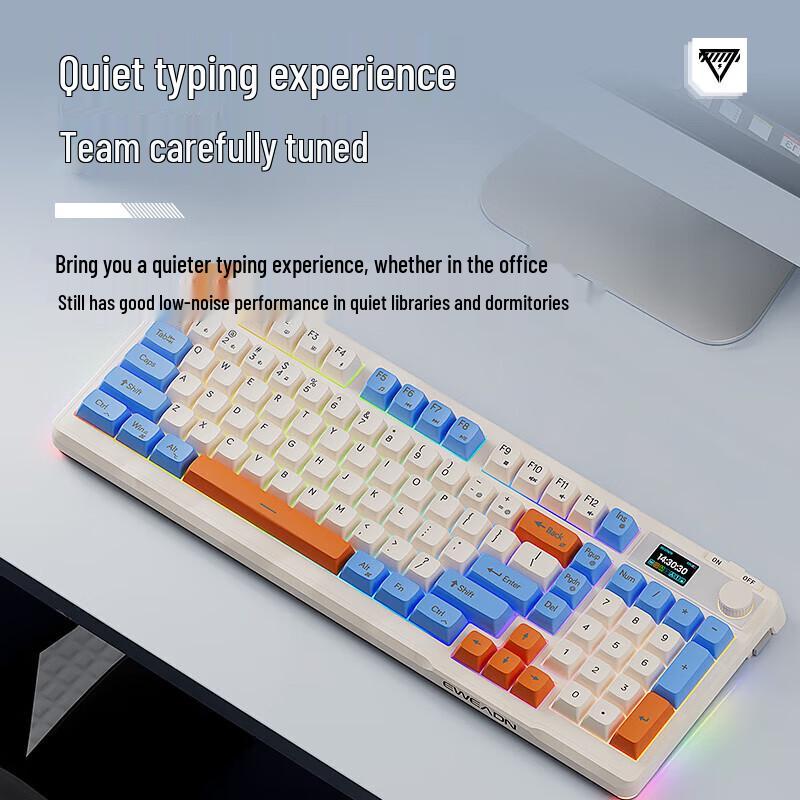EWEADN V98Pro Tri-Mode Wireless Keyboard & Mouse Set with Screen