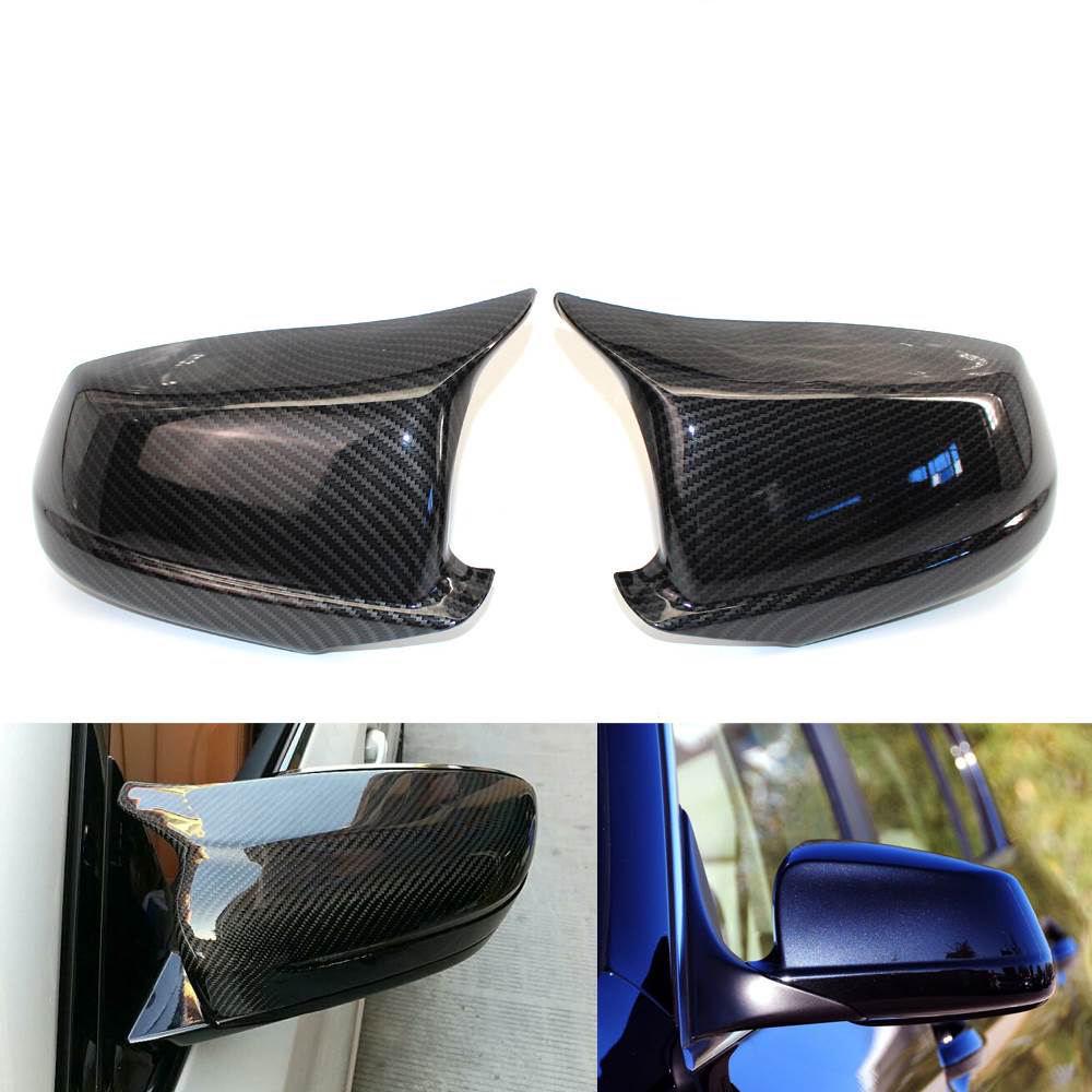 

BMW 5 Series F10/F18 Horn Style Carbon Fiber Rearview Mirror Cover - Bright Black Late Model, Glossy Black