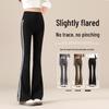 Women's High-Waisted White Striped Flare Yoga Pants - Slim Fit Summer Base Layer