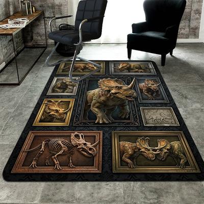 Triceratops Collection Pattern Rug Floor Mat for Living Room or Bedroom Soft and Comfortable Carpet a Gift for Birthday and Holiday.