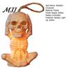 Decorative Skeleton for Shop Windows Halloween Decoration with LED Light, Spooky Lighted Plastic Skull Safe Electronic Candle Ornament Rope
