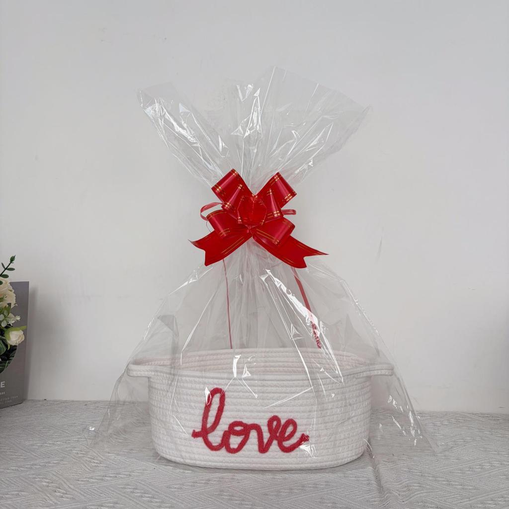 Nordic Cotton Rope Woven Oval Basket - Decorative Patchwork Desktop Snack Organizer