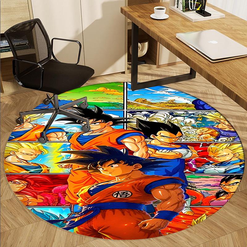 Kulatý koberec s motivem DRAGON BALL, Vnitřní/Venkovní rohožka, na piknik, do herny, ložnice, kanceláře, obývacího pokoje, Dekorace do domácnosti, Dárek k narozeninám