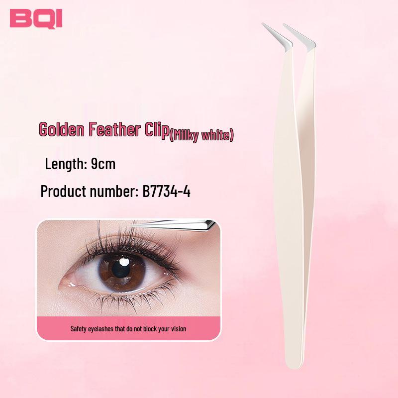 BQI Gold Precision Eyelash Tweezers Set for Beginner Technicians