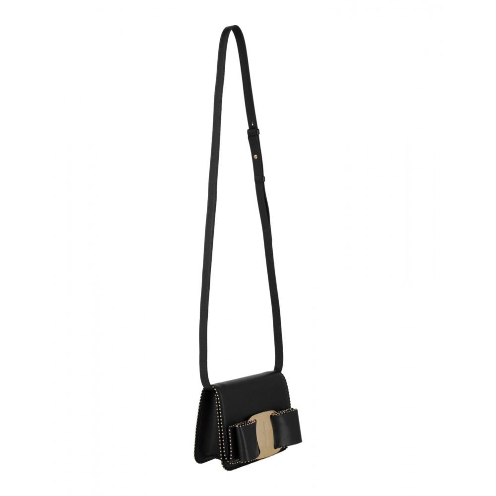 Salvatore Ferragamo Mini Vara Bow Crossbody Bag Black