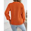 Women S Solid Color V Neck Long Sleeve Hollow Out Sweater