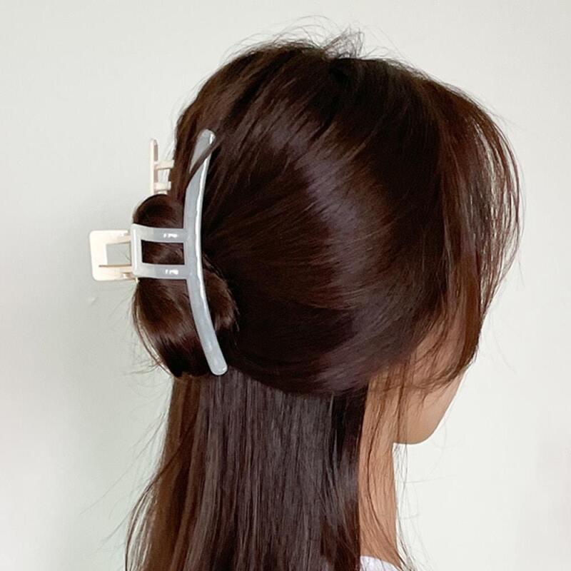 Women s Daily Glossy and Matte Hairpin Clip A25608_02. Vivid translucent slim (yellow)