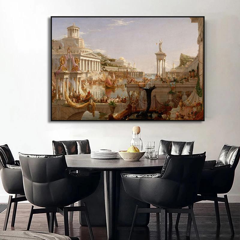 The Course of Empire The School of Athens The Death of Socrates Poster Classics Canvas Painting Poster Living Room Home Decor
