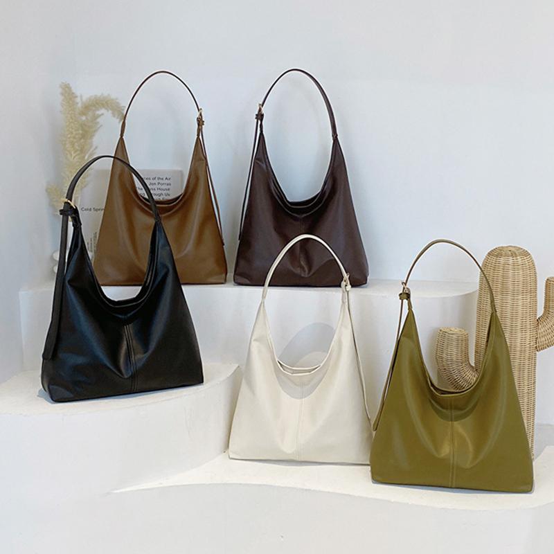 Fashion Korean Version Large Capacity Single Cross-body Bag Women's Handbag Simple Casual Commuting PU Leather Shoulder Tote Bag