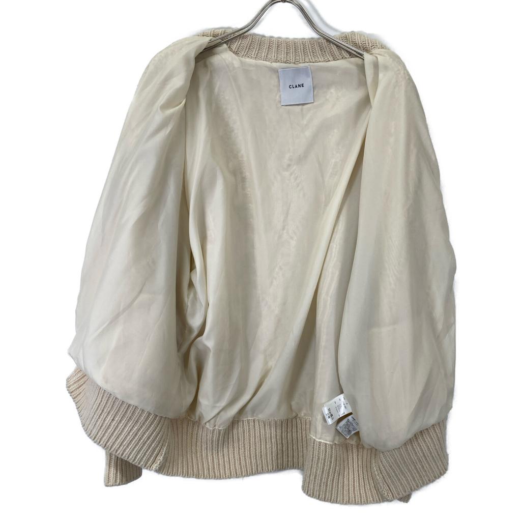 CLANE 17106-2051 Cable Boa Knit Blouson Jacket F IvoryUsed