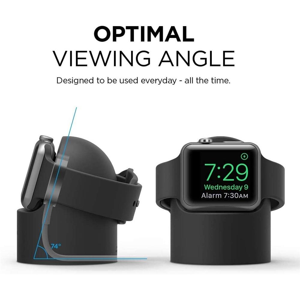 Ladeständer für Apple Watch Serie 9 8 Ultra 7 6 5 SE 4 3 2 Ladestation Silikonhalterung iWatch Ladekabelhalter