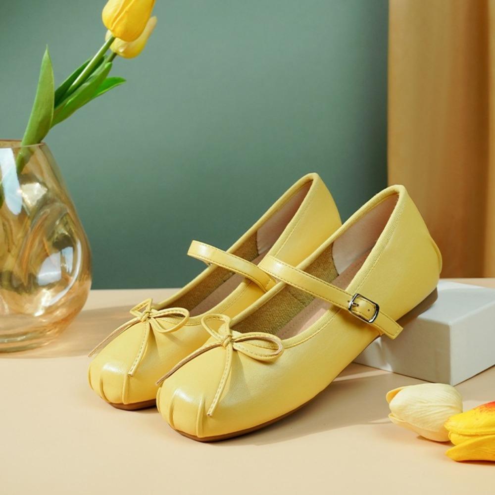 Fashion Inner Height Increase Silver Mary Jane Pumps Women's Summer Flats 2025 New Ballet Shoes with Skirt Small Leather Shoes for Women