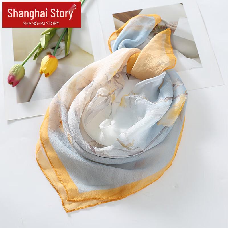 Shanghai Story 100% Mulberry Silk Small Square Scarf