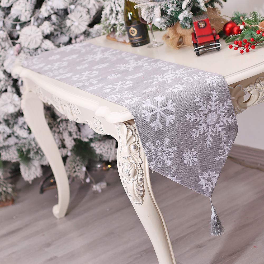 Mingguan Weihnachts-Tischläufer mit Quaste aus Strick – dekorative Isolier-Tischdecke für die Küche