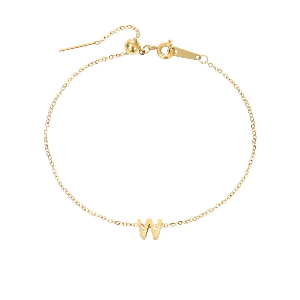 Gold-Plated Titanium Steel DIY Name Bracelet for Women – Versatile, Elegant Gift Jewelry