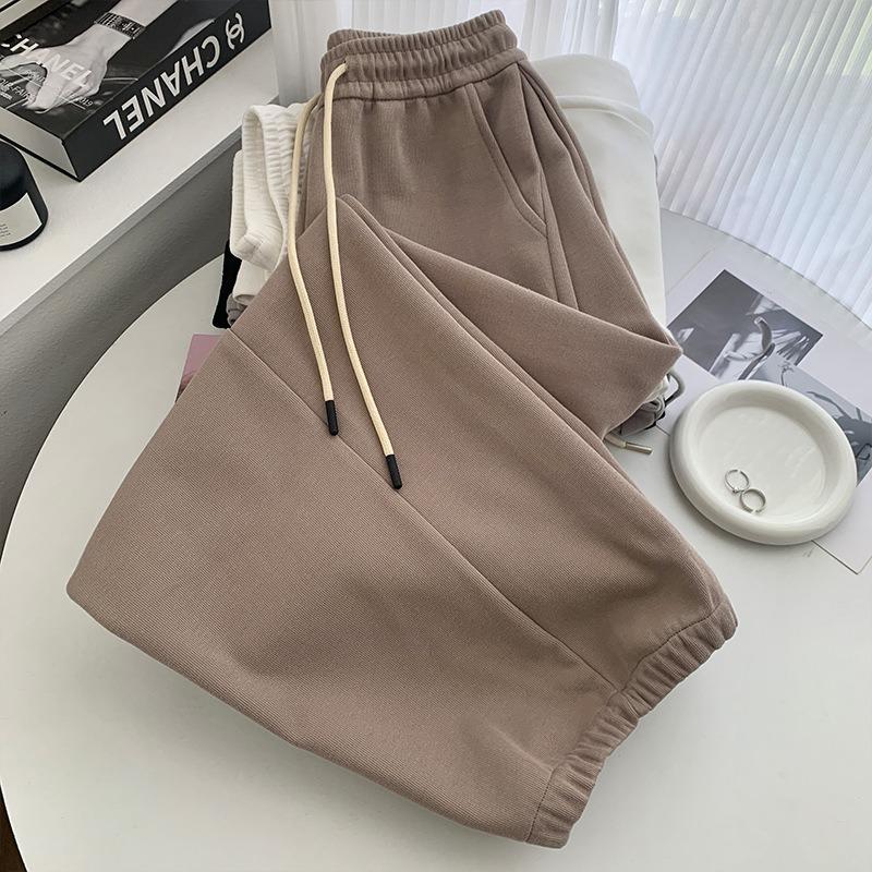 Autumn and winter casual sweatpants women's high waist loose small leggings sweatpants wide leg straight pants