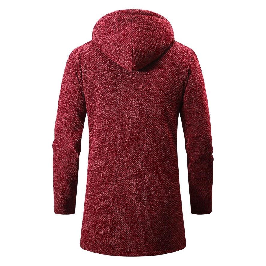 Men's Sweaters Coat Autumn Winter New Warm Zipper Medium Long Velvet  Cardigan Sweaters Man Casual Knitwear Plush Sweatercoat Mens Clothes