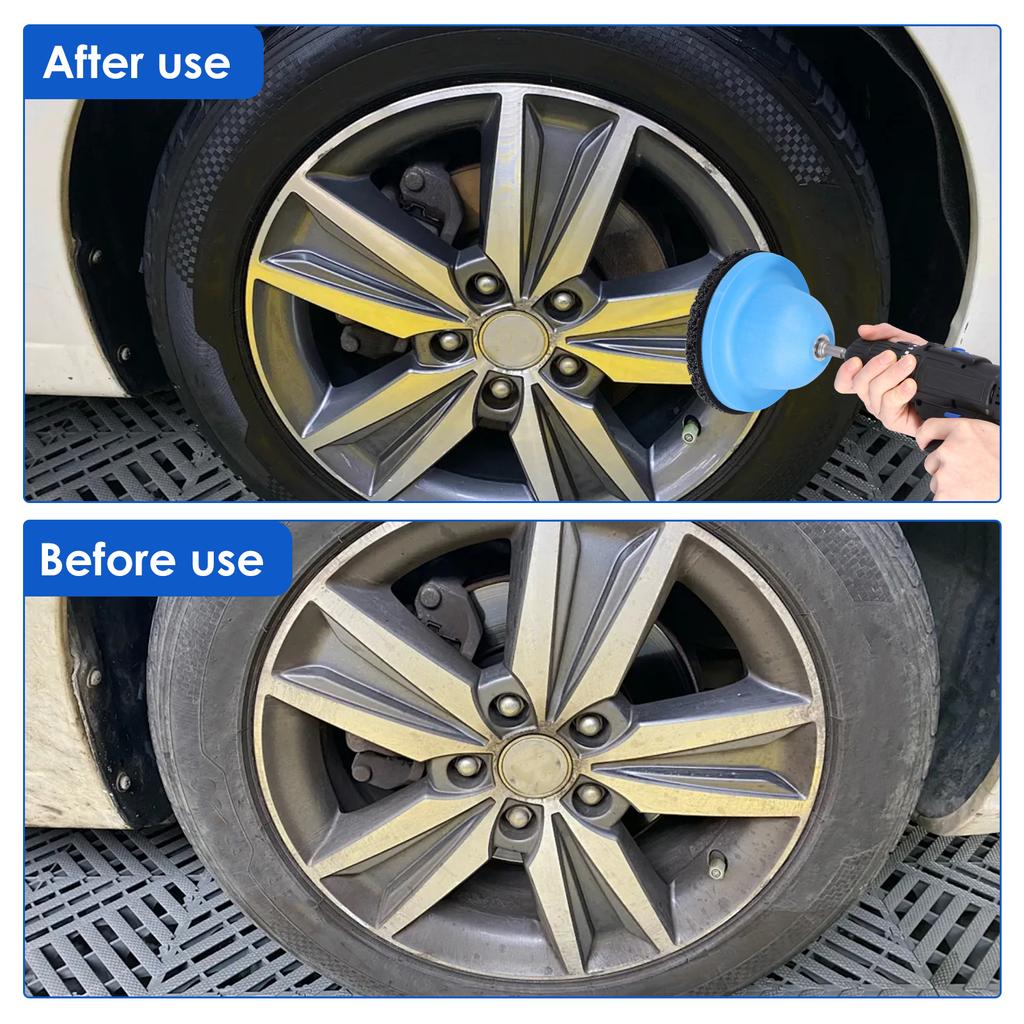 150mm Wheel Hub Cleaner Wheel Hub Grinder With Drill Adapter Round Plastic Cleaner Replacement Cleaning Tool for Car, Truck, Mot