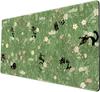 Cute cat flower plant pattern large table mat suitable for office game and home decoration Green 40*80*0.2cm
