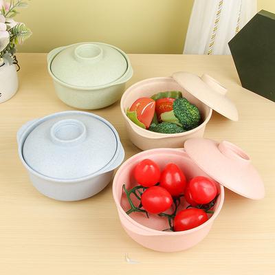 Home Use Minimalist Soup Bowl with Lid and Handles for Instant Noodles