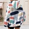 Women Plus Size Zip Up Hoodie Long Sleeve Drawstring Hood Swirl Print Pink Blue Purple With Pockets