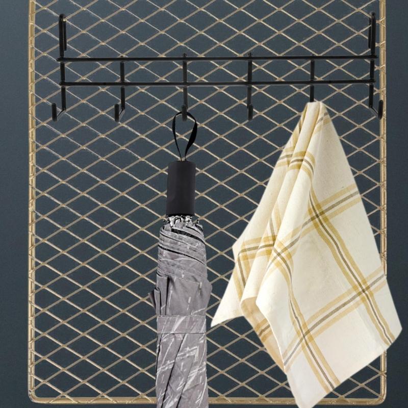 Space Saving Wall Mounted Hook Organizers Pack of 4 Featuring 6 Hook Each for Efficient Backpacks Keys Utensils Towels