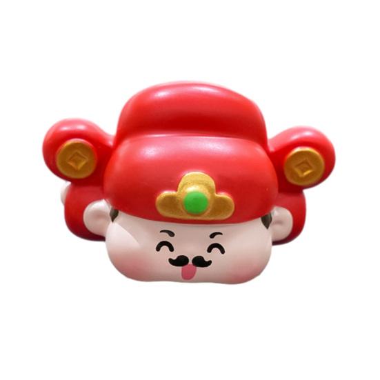 1/4Pcs God of Wealth Figurine Computer Monitor Decoration Cartoon Chinese Immortals Statue Resin Sculpture Car Dashboard Ornament